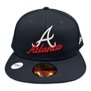 New Era 59FIFTY Atlanta Braves Dual Logo Fitted Hat Cap Men's Size 7 3/4‎